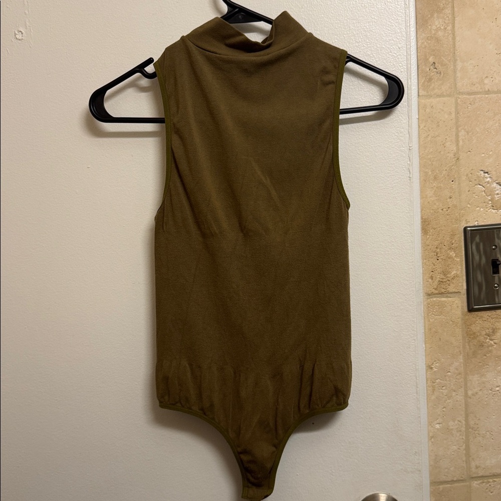 Olive Green Sleeveless Women's bodysuit